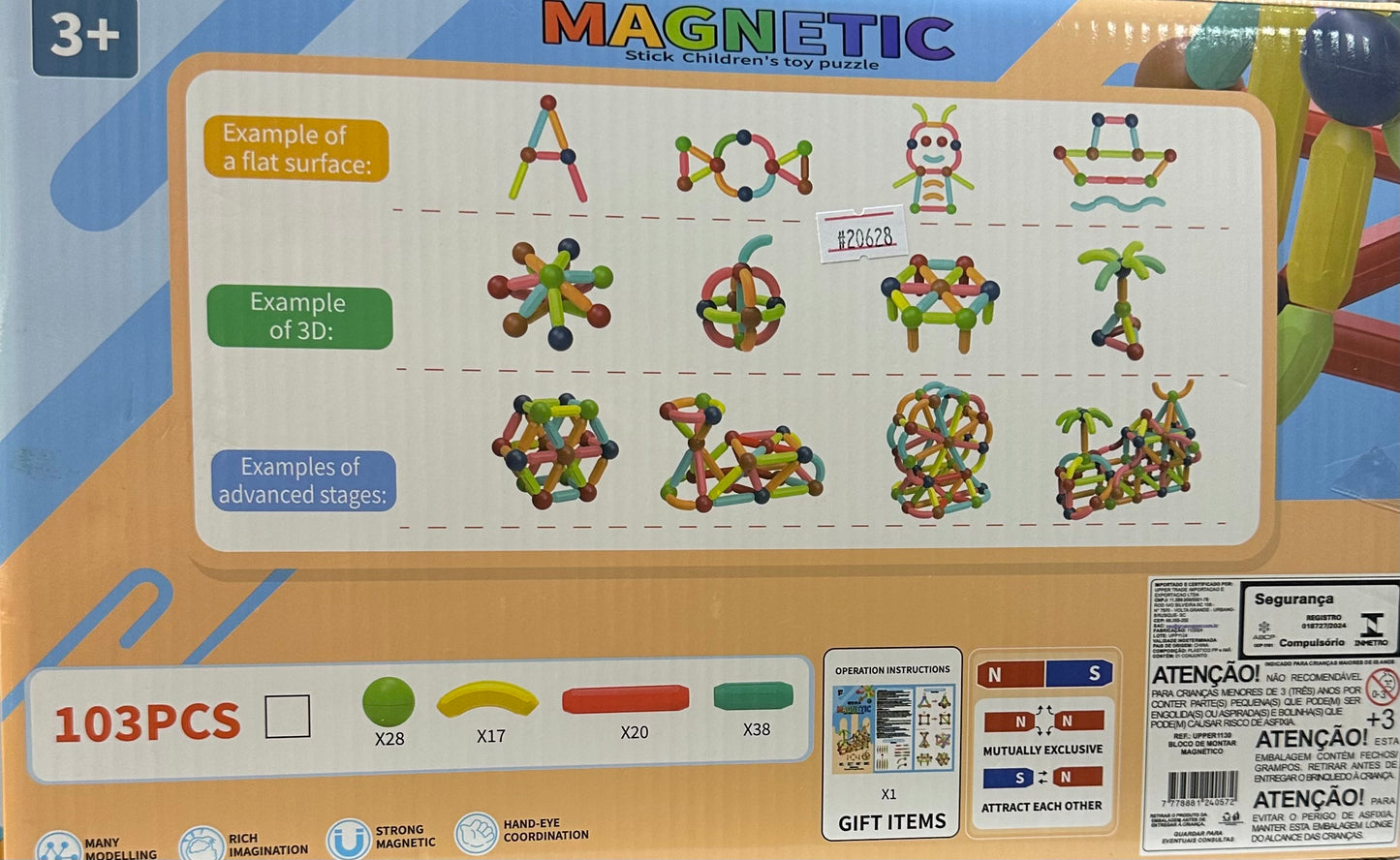 მაგნიტური კუბიკები 103 ნაწილიანი