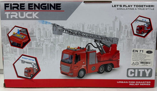 მექანიკური სამაშველო სახანძრო მანქანა უშვებს წყალს არის ხმოვანი