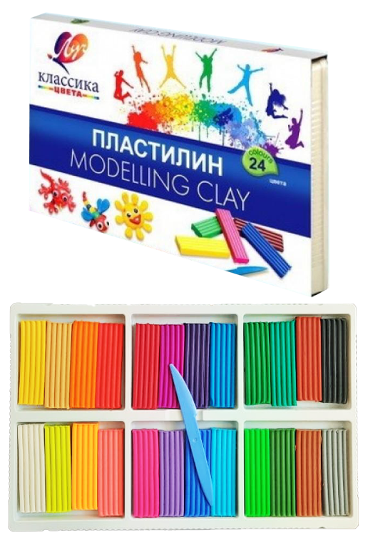 პლასტელინი 24 ფერიანი