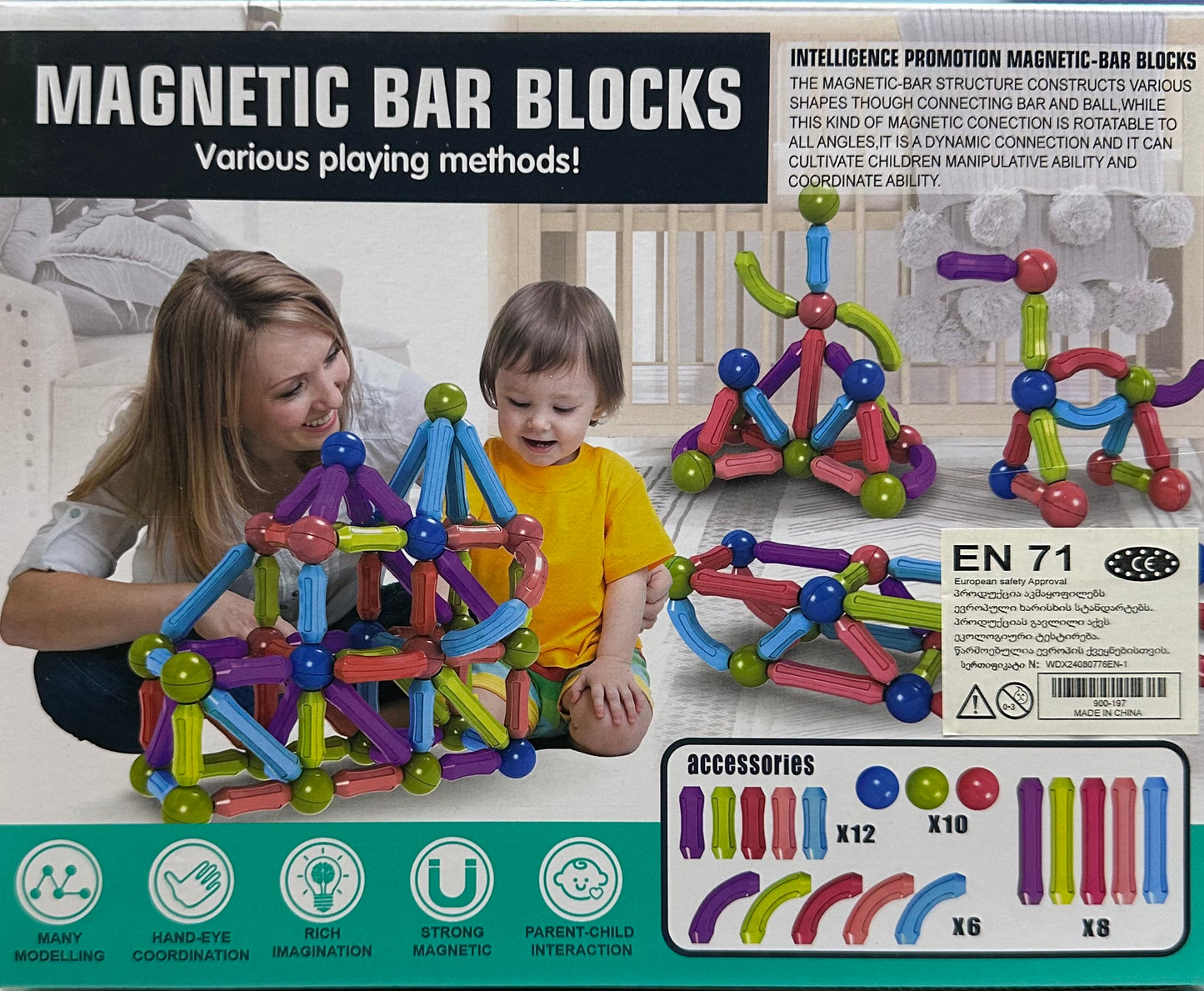 მაგმიტური კუბები 36 ნაწილიანი