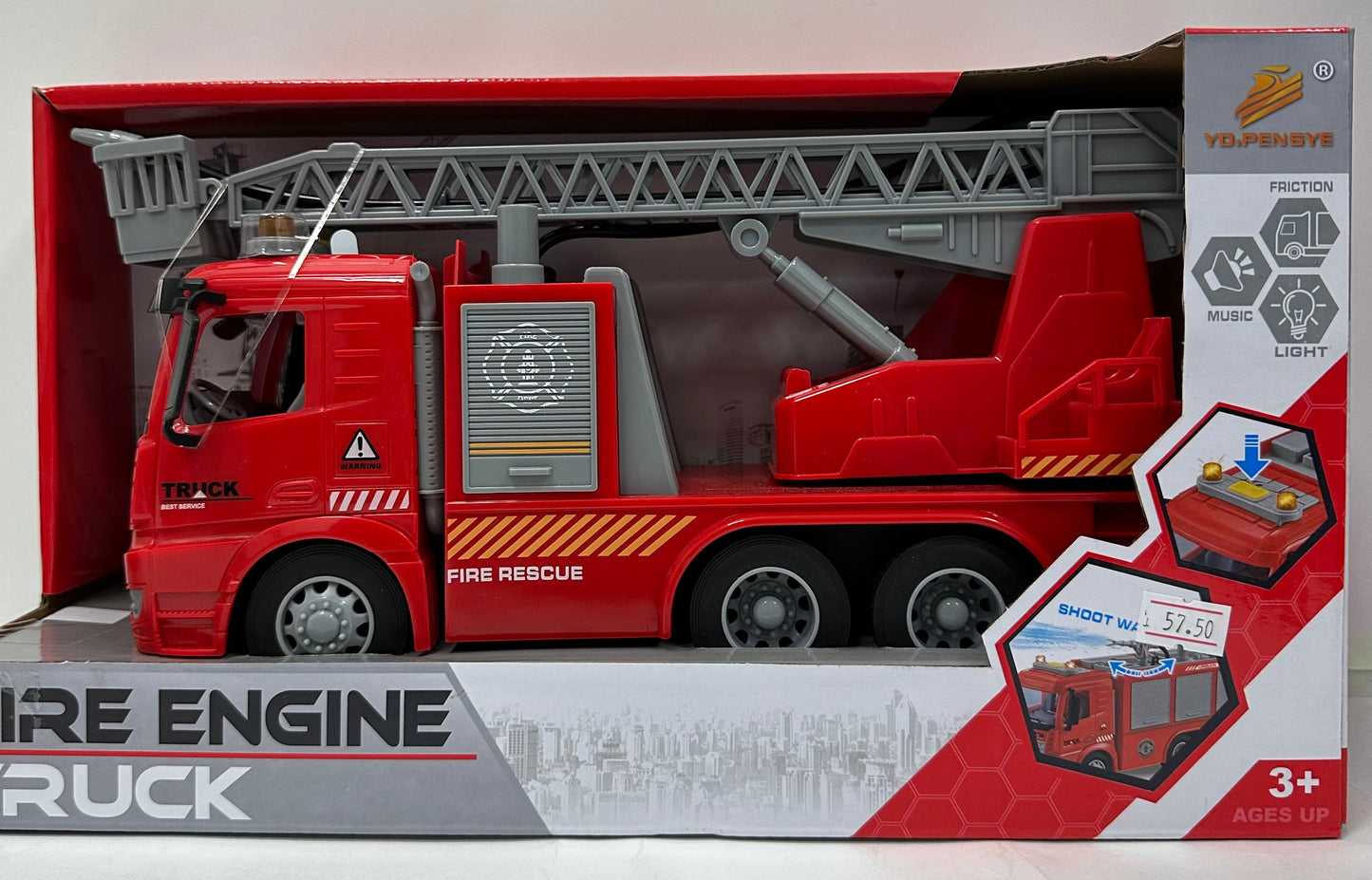 მექანიკური სამაშველო სახანძრო მანქანა უშვებს წყალს არის ხმოვანი