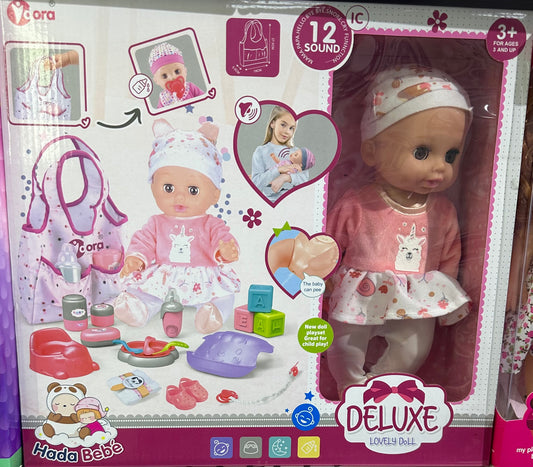 თოჯინა ხმოვანი მოყველა აქსესუარები