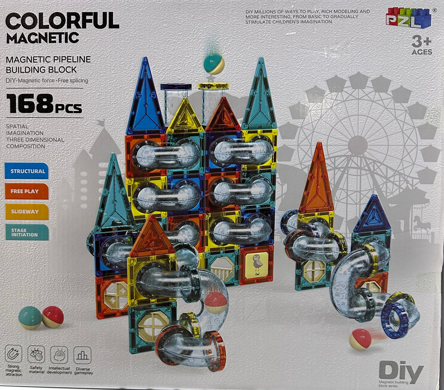 მაგნიტური კუბები 168 ნაწილიანი