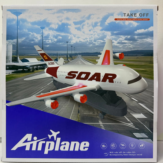 თვითმფრინავი პულტით მართვადი დადის ბორბლებზე