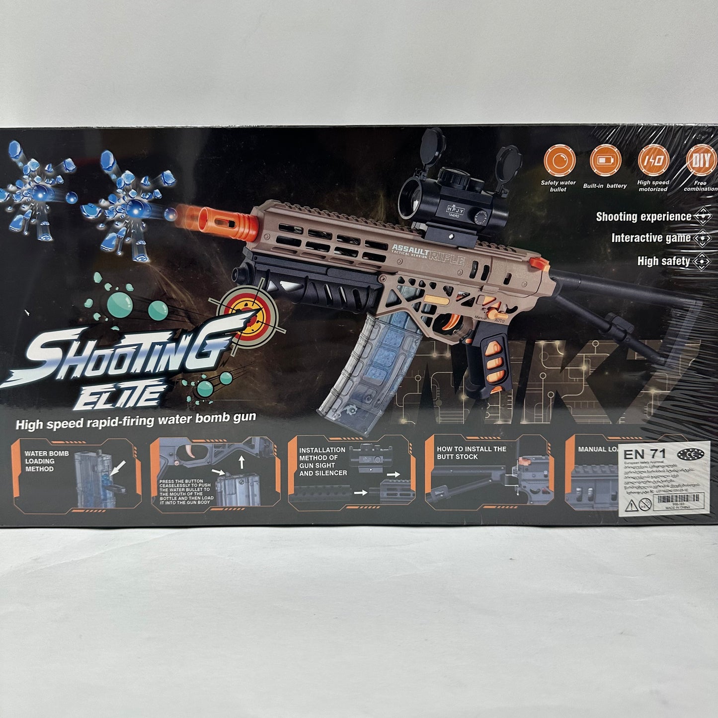 თოფი წყლის ტყვიებით დატენვადი ელემენტით